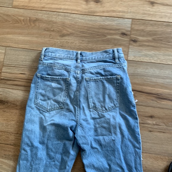 PAC Sun sz 25 high waist button fly distressed jeans raw hem euc - Picture 8 of 8